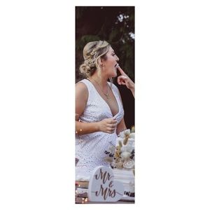 Large White summer dress. With embroidery detail.